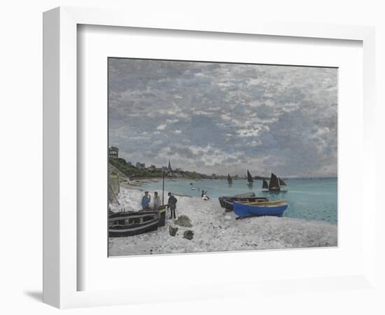 The Beach at Sainte-Adresse, 1867-Claude Monet-Framed Giclee Print