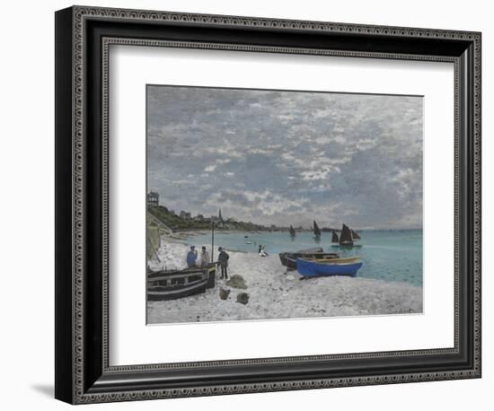 The Beach at Sainte-Adresse, 1867-Claude Monet-Framed Giclee Print