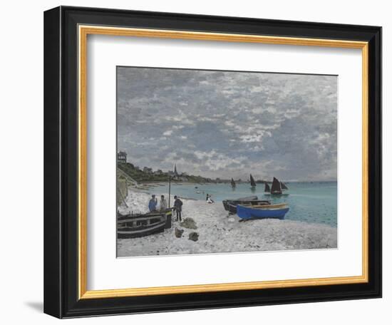 The Beach at Sainte-Adresse, 1867-Claude Monet-Framed Giclee Print