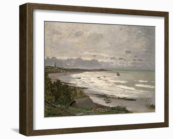 The Beach at Sainte Adresse, 1867-Claude Monet-Framed Giclee Print