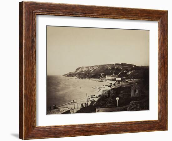 The Beach at Sainte-Adresse, with the Dumont Baths, 1856-57-Gustave Le Gray-Framed Photographic Print