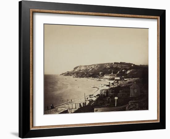 The Beach at Sainte-Adresse, with the Dumont Baths, 1856-57-Gustave Le Gray-Framed Photographic Print