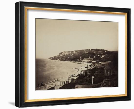 The Beach at Sainte-Adresse, with the Dumont Baths, 1856-57-Gustave Le Gray-Framed Photographic Print