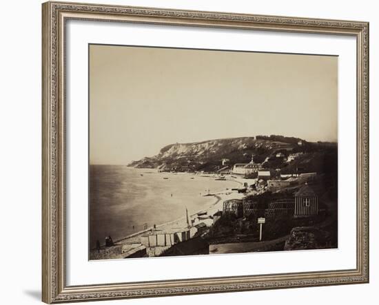 The Beach at Sainte-Adresse, with the Dumont Baths, 1856-57-Gustave Le Gray-Framed Photographic Print