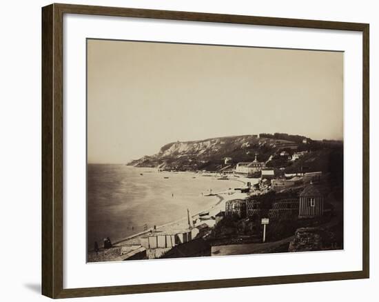 The Beach at Sainte-Adresse, with the Dumont Baths, 1856-57-Gustave Le Gray-Framed Photographic Print