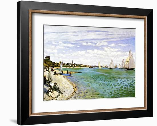 The Beach at Sainte Adresse-Claude Monet-Framed Giclee Print