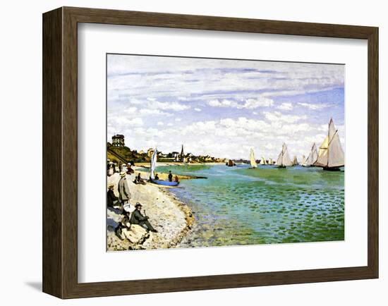 The Beach at Sainte Adresse-Claude Monet-Framed Giclee Print