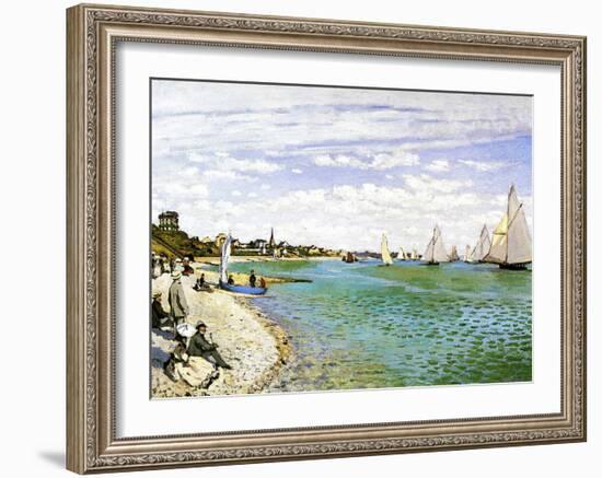 The Beach at Sainte Adresse-Claude Monet-Framed Giclee Print