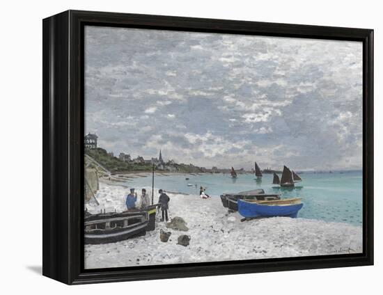 The Beach at Sainte-Adresse-Claude Monet-Framed Premier Image Canvas