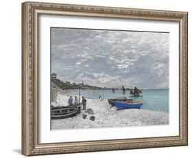 The Beach at Sainte-Adresse-Claude Monet-Framed Giclee Print