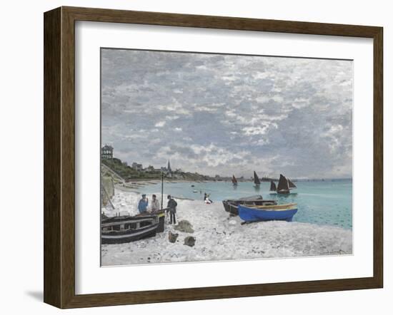 The Beach at Sainte-Adresse-Claude Monet-Framed Giclee Print