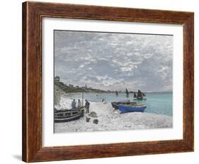 The Beach at Sainte-Adresse-Claude Monet-Framed Giclee Print