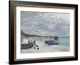 The Beach at Sainte-Adresse-Claude Monet-Framed Giclee Print