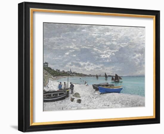 The Beach at Sainte-Adresse-Claude Monet-Framed Giclee Print