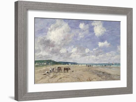 The Beach at Tourgeville, 1893-Eug?ne Boudin-Framed Giclee Print