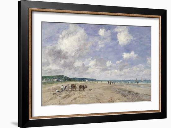 The Beach at Tourgeville, 1893-Eug?ne Boudin-Framed Giclee Print