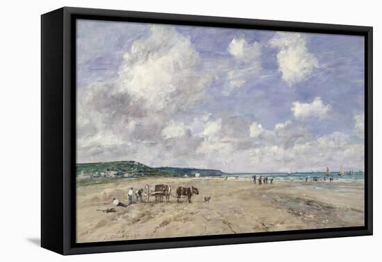 The Beach at Tourgeville, 1893-Eug?ne Boudin-Framed Premier Image Canvas