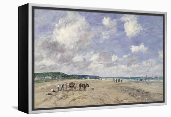 The Beach at Tourgeville, 1893-Eug?ne Boudin-Framed Premier Image Canvas