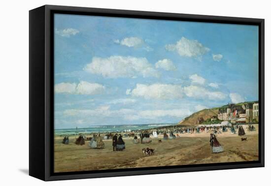 The Beach at Trouville, 1863 (Oil on Canvas)-Eugene Louis Boudin-Framed Premier Image Canvas