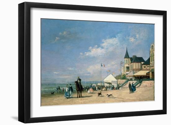 The Beach at Trouville, 1863-Eugène Boudin-Framed Giclee Print