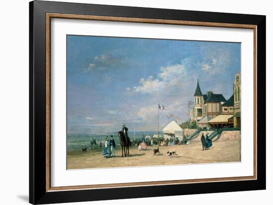 The Beach at Trouville, 1863-Eugène Boudin-Framed Giclee Print