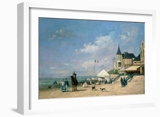 The Beach at Trouville, 1863-Eugène Boudin-Framed Giclee Print