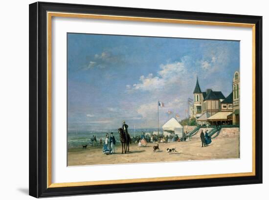 The Beach at Trouville, 1863-Eugène Boudin-Framed Giclee Print