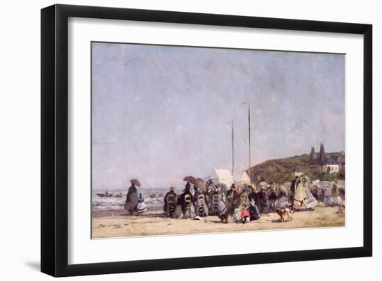 The Beach at Trouville, 1864-Eugène Boudin-Framed Giclee Print