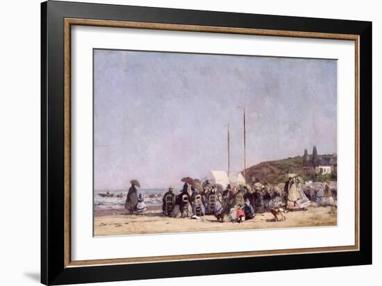 The Beach at Trouville, 1864-Eugène Boudin-Framed Giclee Print