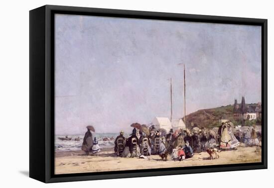 The Beach at Trouville, 1864-Eugène Boudin-Framed Premier Image Canvas