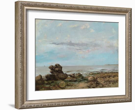 The Beach at Trouville, 1865-Gustave Courbet-Framed Giclee Print