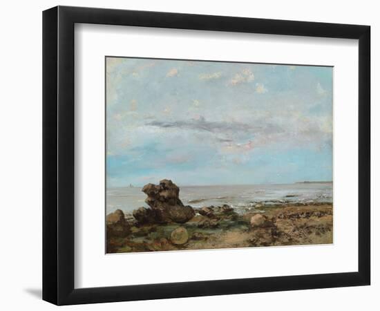 The Beach at Trouville, 1865-Gustave Courbet-Framed Giclee Print