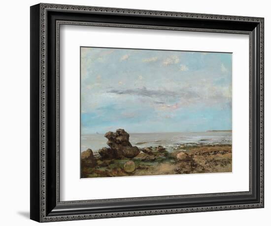 The Beach at Trouville, 1865-Gustave Courbet-Framed Giclee Print