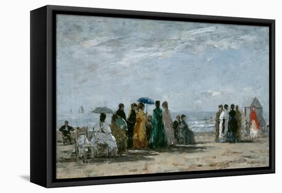 The Beach at Trouville, 1869-Eugene Louis Boudin-Framed Premier Image Canvas