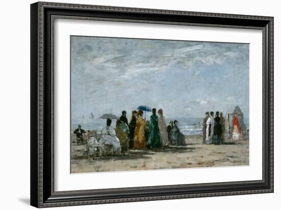 The Beach at Trouville, 1869-Eugene Louis Boudin-Framed Giclee Print