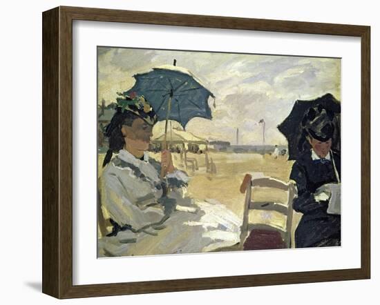 The Beach at Trouville, 1870-Claude Monet-Framed Giclee Print