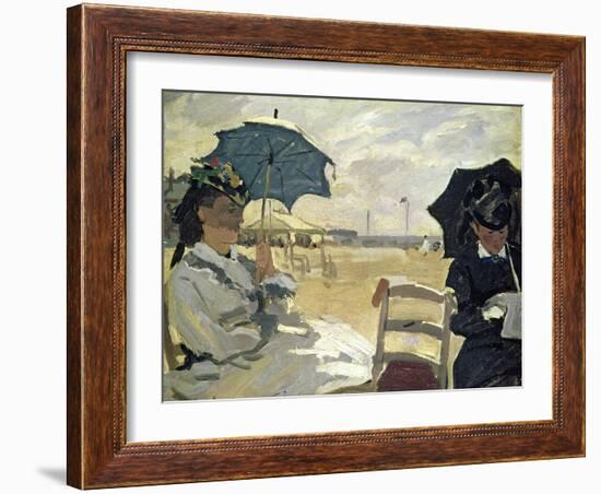 The Beach at Trouville, 1870-Claude Monet-Framed Giclee Print