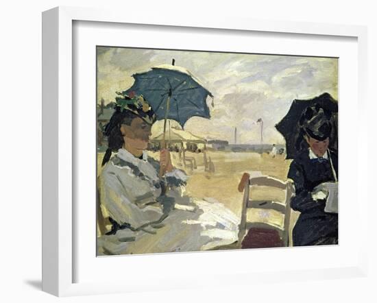 The Beach at Trouville, 1870-Claude Monet-Framed Giclee Print