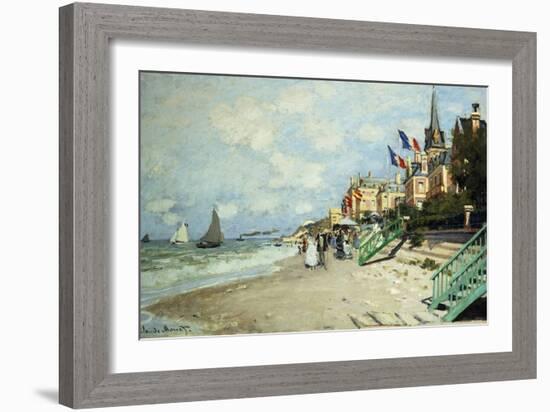 The Beach at Trouville; La Plage a Trouville, 1870-Claude Monet-Framed Giclee Print