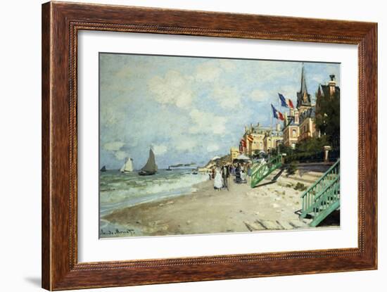 The Beach at Trouville; La Plage a Trouville, 1870-Claude Monet-Framed Giclee Print