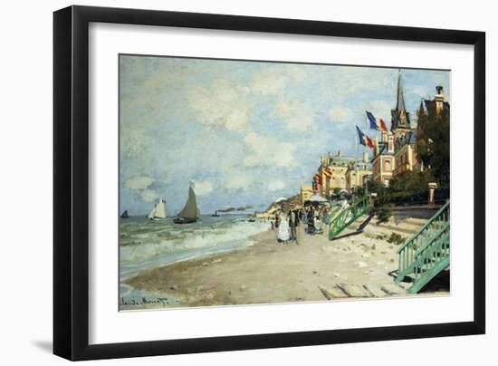 The Beach at Trouville; La Plage a Trouville, 1870-Claude Monet-Framed Giclee Print