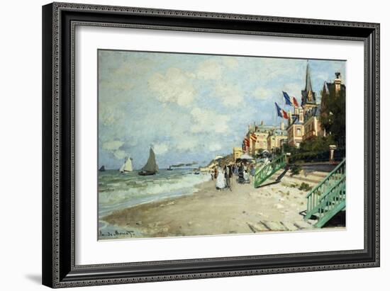 The Beach at Trouville; La Plage a Trouville, 1870-Claude Monet-Framed Giclee Print