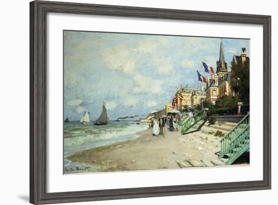 The Beach at Trouville; La Plage a Trouville, 1870-Claude Monet-Framed Giclee Print