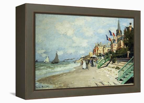 The Beach at Trouville-Claude Monet-Framed Premier Image Canvas