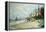 The Beach at Trouville-Claude Monet-Framed Premier Image Canvas