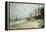 The Beach at Trouville-Claude Monet-Framed Premier Image Canvas