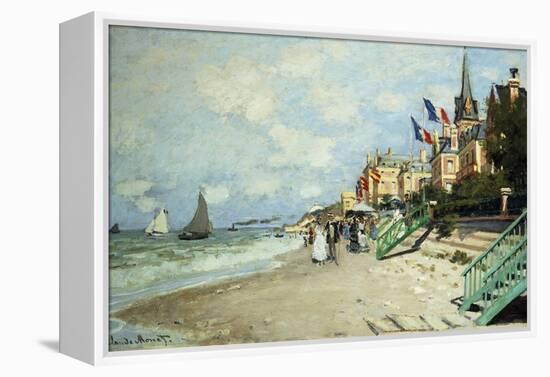 The Beach at Trouville-Claude Monet-Framed Premier Image Canvas