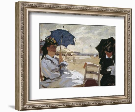 The Beach at Trouville-Claude Monet-Framed Art Print