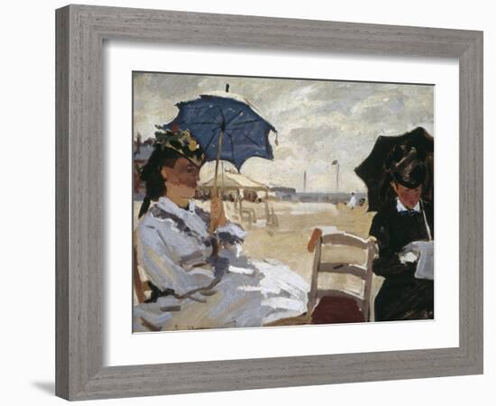 The Beach at Trouville-Claude Monet-Framed Art Print