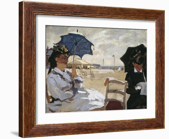 The Beach at Trouville-Claude Monet-Framed Art Print